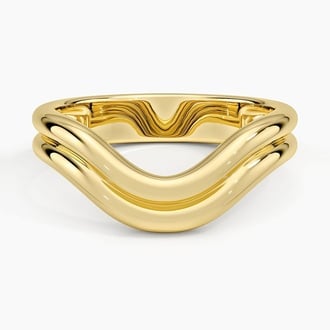 Sculptural Double Band Contoured Wedding Ring