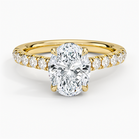 18K Yellow Gold Sienna Half Coverage Diamond Ring