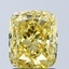 2.07 Ct. Fancy Vivid Yellow Cushion Lab Grown Diamond