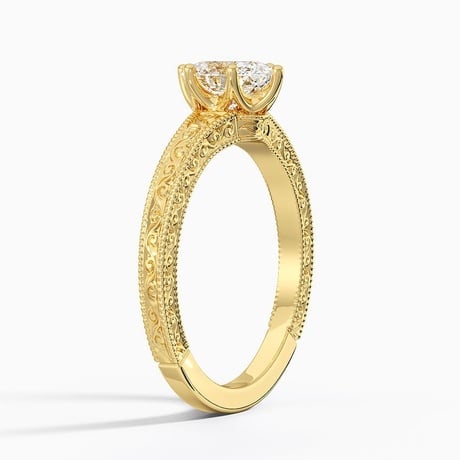 18K Yellow Gold Hudson Engraved Ring