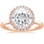 14K Rose Gold Vienna Halo Diamond Ring, smalltop view