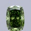 2.80 Ct. Fancy Vivid Green Cushion Lab Grown Diamond