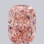 2.58 Ct. Fancy Vivid Brownish Pink Cushion Lab Grown Diamond