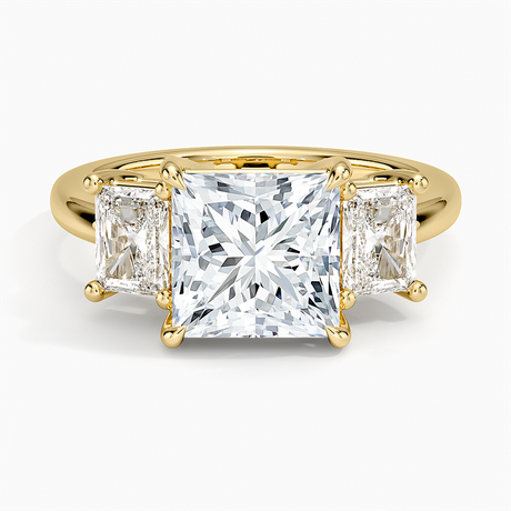 Luxe Helena Radiant-Cut Three Stone Diamond Ring