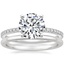 18K White Gold Luxe Ballad Diamond Ring (1/4 ct. tw.) with Petite Comfort Fit Wedding Ring
