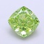 1.63 Ct. Fancy Vivid  Green Cushion Lab Grown Diamond