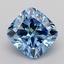 4.06 Ct. Fancy Vivid  Blue Cushion Lab Grown Diamond