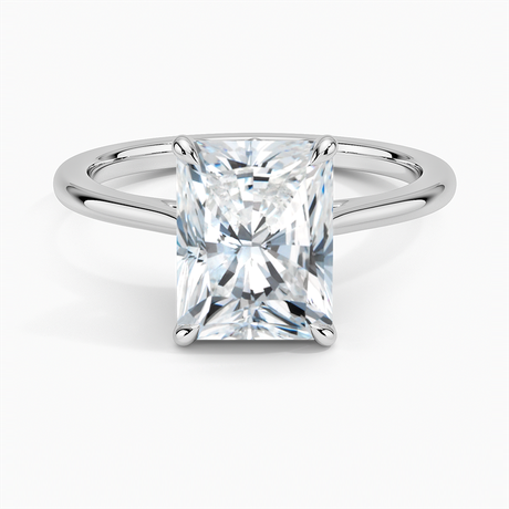 18K White Gold Petal 1.5mm Solitaire Ring
