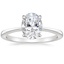 18K White Gold Elle Solitaire Ring, smalltop view