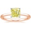 14K Rose Gold Petite Quattro Solitaire Ring, smalltop view