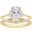 18K Yellow Gold Colleen Hidden Halo Diamond Ring with Yvette Diamond Ring