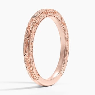 Elsie Hand Engraved Ring in 14K Rose Gold