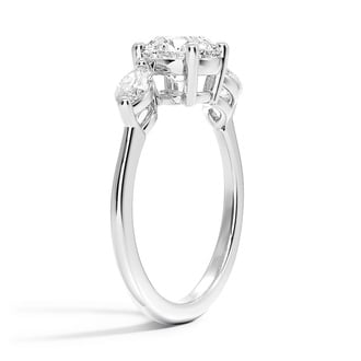 Custom Asymmetrical Three Stone Marquise Diamond Ring