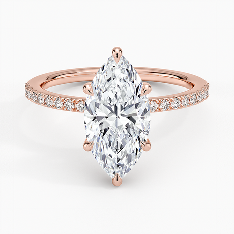 14K Rose Gold Perfect Fit Half Coverage Diamond Ring