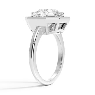 Custom Bezel Halo Diamond Ring