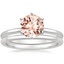 18KW Morganite Six-Prong Petite Comfort Fit Bridal Set, smalltop view