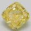 4.05 Ct. Fancy Intense  Yellow Cushion Lab Grown Diamond