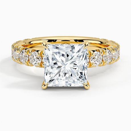18K Yellow Gold Ellora Three-Quarter Coverage Diamond Ring