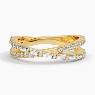 Baguette and Round Lab Diamond Crossover Ring (1/2 ct. tw.)