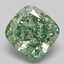 4.06 Ct. Fancy Vivid  Green Cushion Lab Grown Diamond