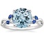 18K White Gold Willow Ring With Sapphire Accents, smalltop view