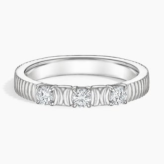 Three Stone Fluted Diamond Band - Portica - Brilliant Earth