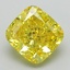 2.62 Ct. Fancy Vivid Yellow Cushion Lab Grown Diamond