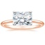 14K Rose Gold Horizontal Petite Comfort Fit Solitaire Ring, smalltop view