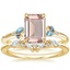 18K Yellow Gold Camellia Indigo Milgrain Ring with Yvette Diamond Ring