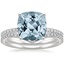 18KW Aquamarine Ballad Diamond Ring (1/8 ct. tw.) with Flair Diamond Ring (1/6 ct. tw.), smalltop view