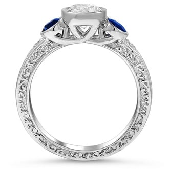 Custom Antique-Inspired Sapphire and Diamond Ring