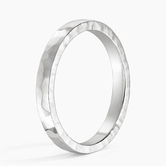 2.5mm Hammered Quattro Wedding Ring in Platinum