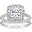 Platinum Rosa Diamond Ring with Petite Shared Prong Diamond Ring (1/4 ct. tw.)