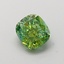 1.03 Ct. Fancy Vivid  Green Cushion Lab Grown Diamond