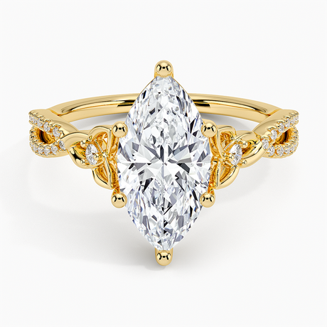 18K Yellow Gold Luxe Celtic Love Knot Diamond Ring