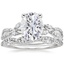 18KW Moissanite Luxe Willow Diamond Ring (1/4 ct. tw.) with Luxe Winding Willow Diamond Ring (1/4 ct. tw.), smalltop view