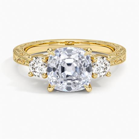 Elsie Three Stone Engraved Diamond Ring (1/3 ct. tw.)