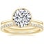 18K Yellow Gold Petite Luna Bezel Ring with Luxe Ballad Diamond Ring (1/4 ct. tw.)