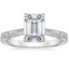 Platinum Elsie Engraved Ring, smalltop view