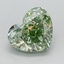 0.91 Ct. Fancy Vivid  Green Heart Lab Grown Diamond