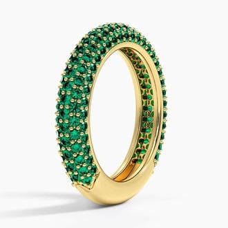 Lab Emerald Tube Ring
