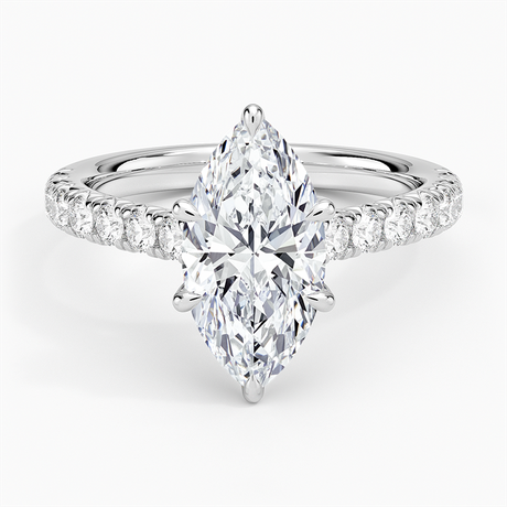French Pavé Engagement Ring
