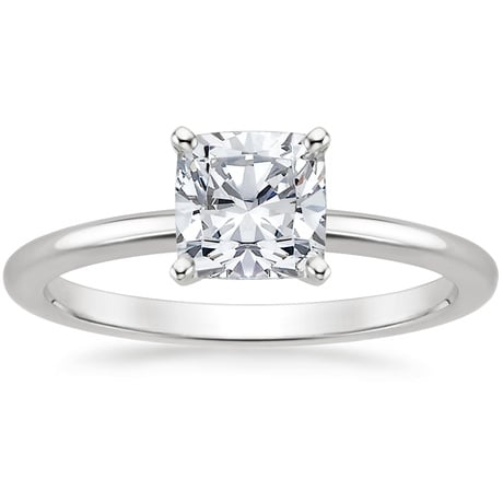 18K White Gold Four-Prong Petite Comfort Fit Bridal Set