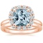 14KR Aquamarine Lotus Flower Diamond Bridal Set (1/4 ct. tw.), smalltop view