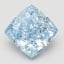 3.96 Ct. Fancy Vivid Blue Cushion Lab Grown Diamond
