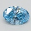 0.81 Ct. Fancy Vivid Blue Oval Lab Grown Diamond