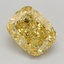 0.88 Ct. Fancy Vivid Yellow Cushion Lab Grown Diamond