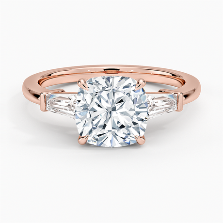 14K Rose Gold Symphony Tapered Baguette Three Stone Diamond Ring (1/2 ct. tw.)