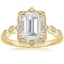18K Yellow Gold Cadenza Halo Diamond Ring, smalltop view