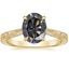 18K Yellow Gold Elsie Engraved Ring, smalltop view